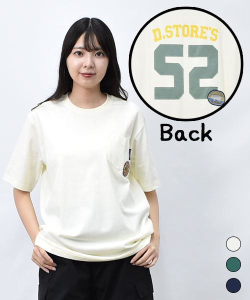 【Tシャツ】 バックロゴナンバー ミニポケット Tシャツ