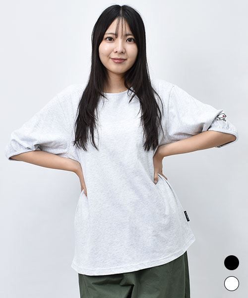 【Tシャツ】 パフスリーブ シンプル Tシャツ