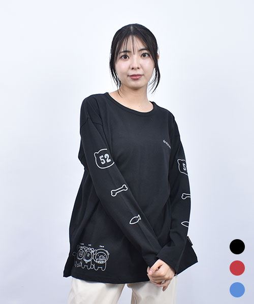 drug store's 21/-OE天竺 クマ、ネコ、イヌプリント BIGT