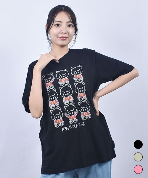 drug store's 20/-OE天竺 スタンディいっぱいプリント 定番セットインT