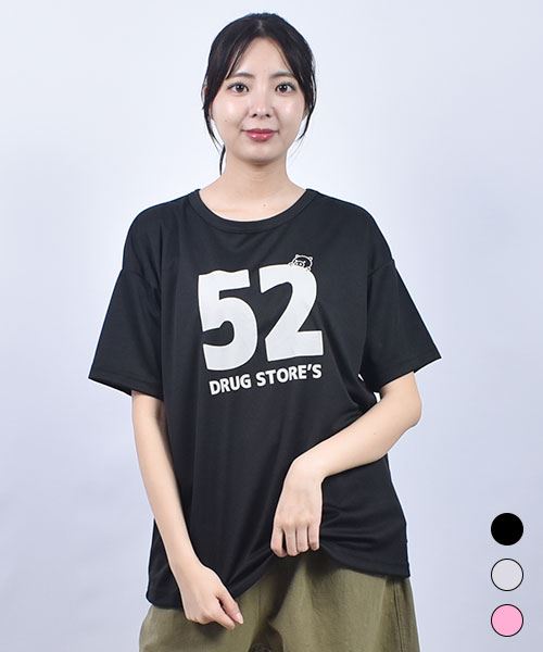 drug store's メッシュ ロゴプリント ゆったり 半袖 Tシャツ