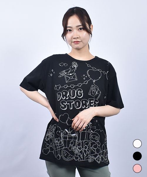 drug store's 20/-OE天竺 プレゼントプリント BIGT