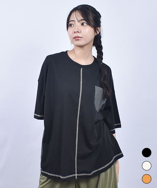 drug store's 32/-天竺 バック海プリント 切り替え BIGT