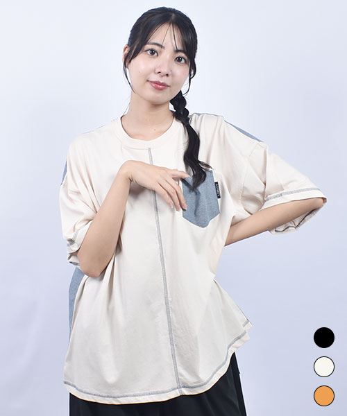 drug store's 32/-天竺 バック海プリント 切り替え BIGT