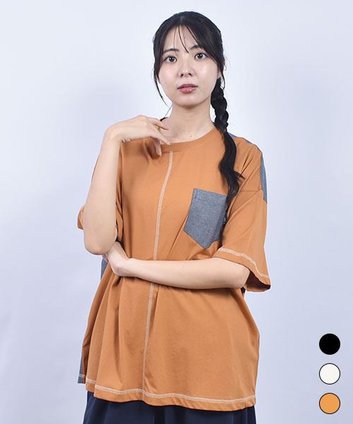 drug store's 32/-天竺 バック海プリント 切り替え BIGT