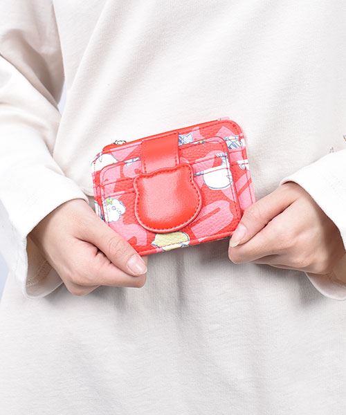 drug store's 合成皮革 ブタ＆ネコプリント カードケース