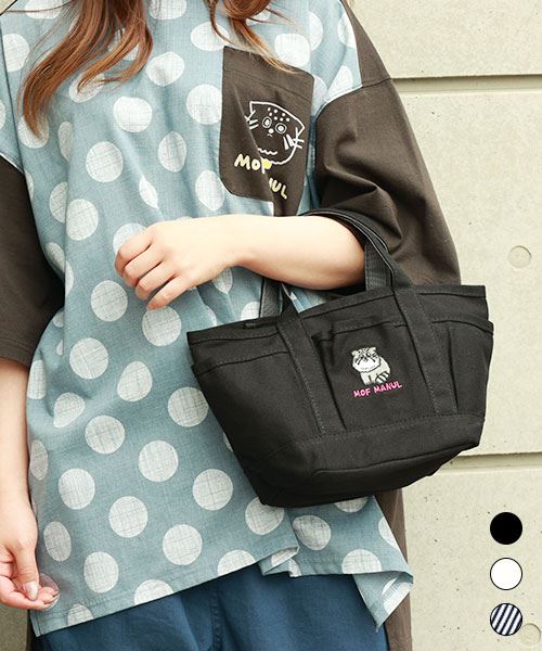 mof manul ネコ刺繍 トートバッグ 小