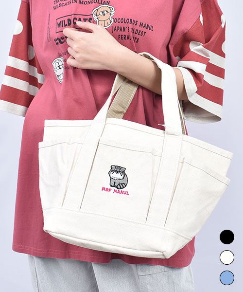 mof manul ネコ刺繍 トートバッグ 大