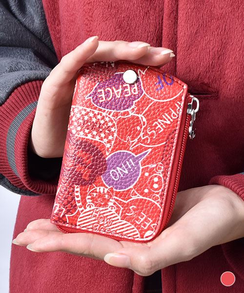 drug store's ブタ＆ロゴ総柄 キーケース