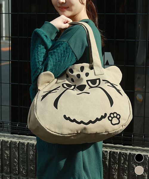 【トートバッグ】 マヌルネコ 顔バッグ 大