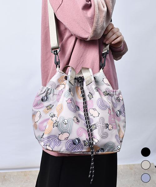 【ショルダーバッグ】 ナイロン 巾着 ショルダー