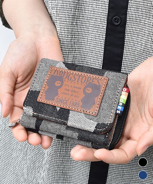 【財布】 デニム ジャガード ミニ財布