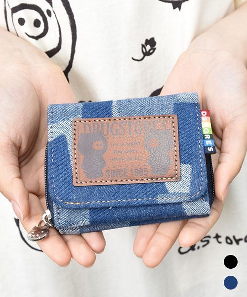 【財布】 デニム ジャガード ミニ財布