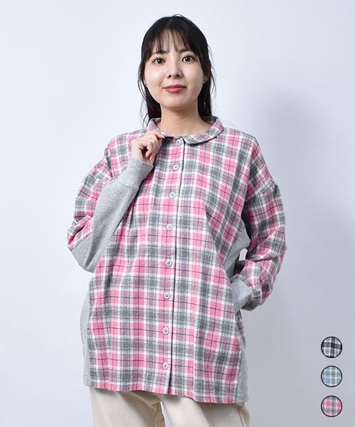 【シャツ】 チェック 起毛 シャツ
