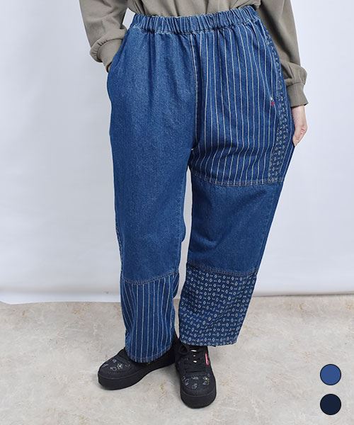 D.S.CLUB ストライプ 切替 デニム パンツ