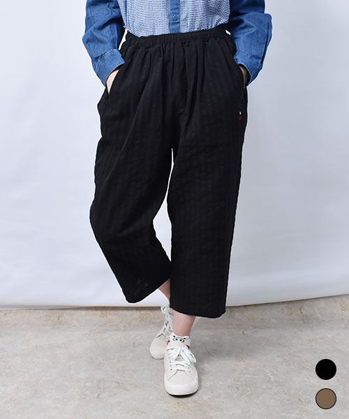 【パンツ】 ジャガード コクーンパンツ