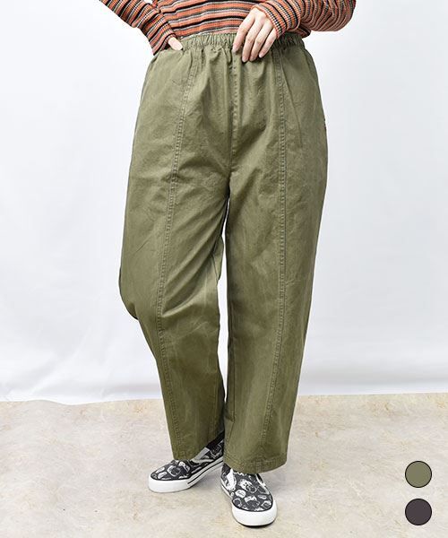 【パンツ】 縦ステッチ ケミカルウォッシュ パンツ