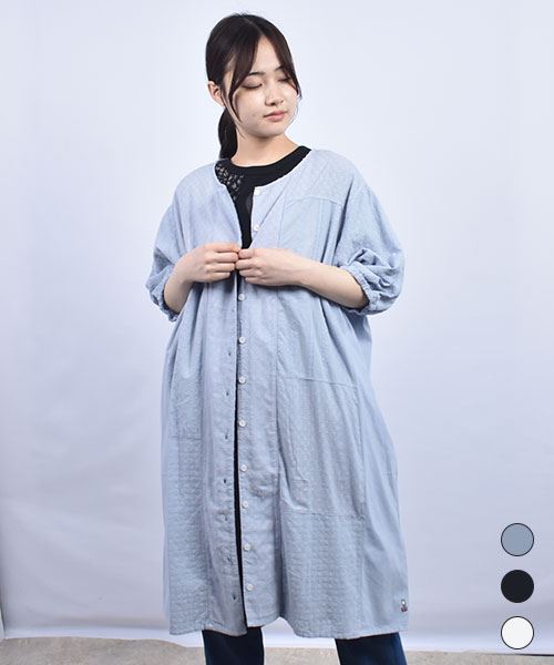D.S.CLUB 別布ツギハギ 前開き ワンピース