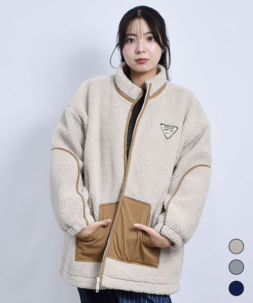 D.S.CLUB 別布使い ボアブルゾン