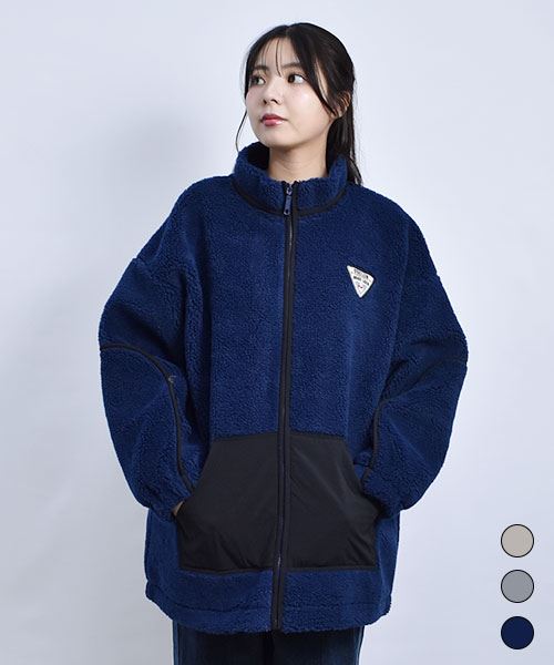 D.S.CLUB 別布使い ボアブルゾン