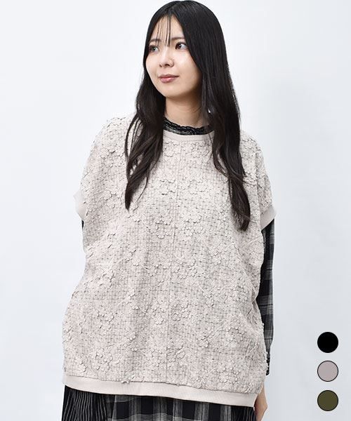 【ベスト】 花柄 フレンチスリーブ ジャガーベスト