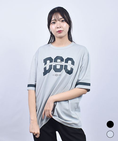 D.S.CLUB ロゴプリント 5分袖  Tシャツ