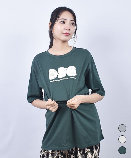D.S.CLUB 発泡プリント 5分袖 Tシャツ