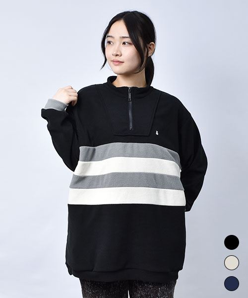 ハーフジップ フリース ブルゾン