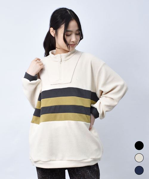 ハーフジップ フリース ブルゾン