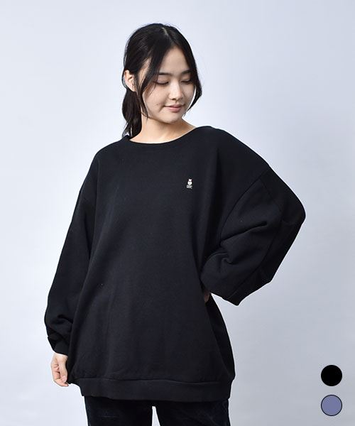 ふくれジャガード 袖切替 トレーナー