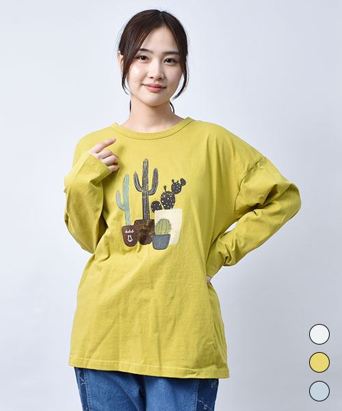 【Tシャツ】 サボテン リブ Tシャツ