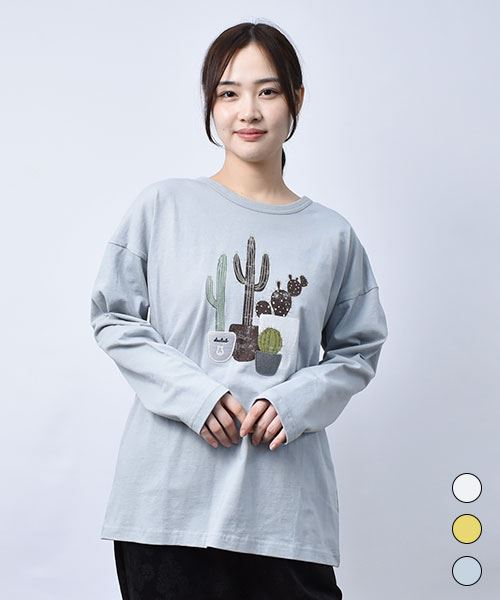 【Tシャツ】 サボテン リブ Tシャツ