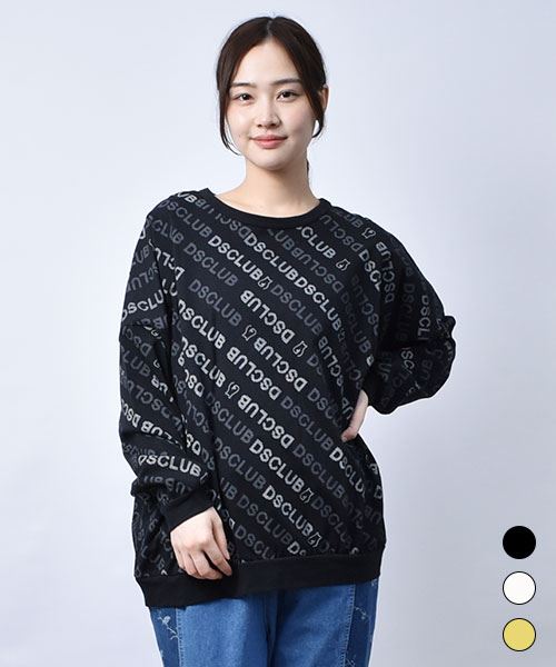 【Tシャツ】 ななめロゴ リブ Tシャツ