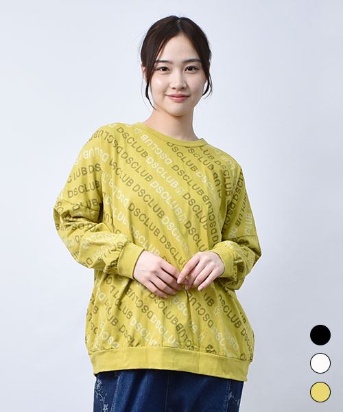 【Tシャツ】 ななめロゴ リブ Tシャツ