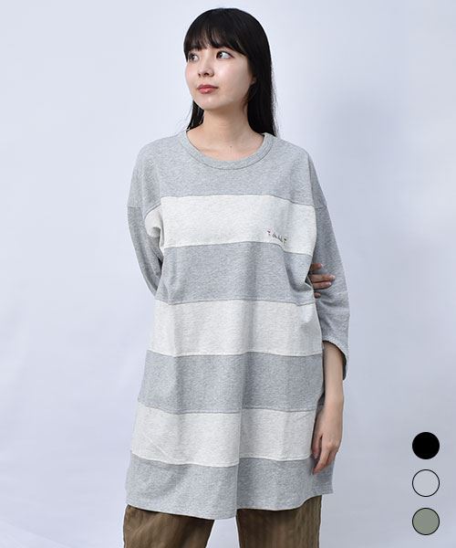 【チュニック】 太ボーダー チュニック