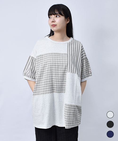 【Tシャツ】 アシンメトリー 切替 Tシャツ