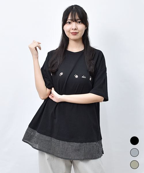 【Tシャツ】 ならびブタ レイヤード Tシャツ