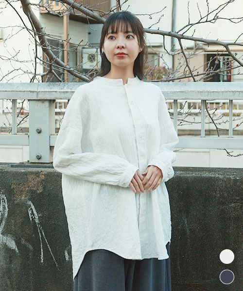 【シャツ】 シンプル ジャガード シャツ