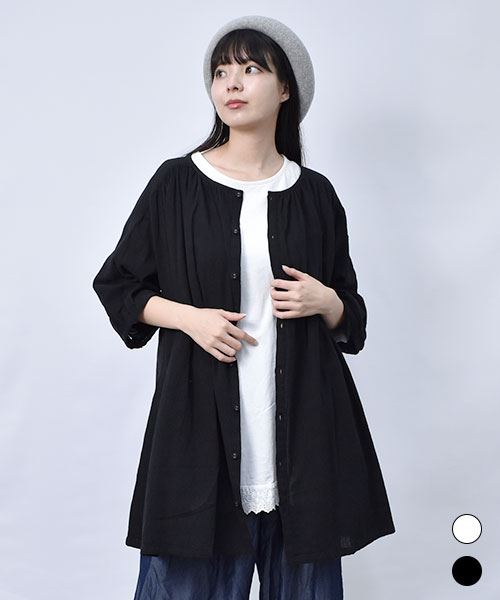 【ブラウス】 縦切替 シンプル ブラウス