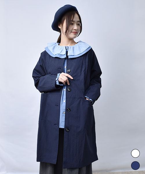 【アウター】 花柄刺繍 シンプル ライトアウター