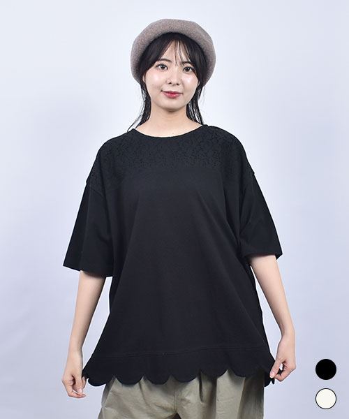 fu-ai 20/-天竺 裾レース Tシャツ