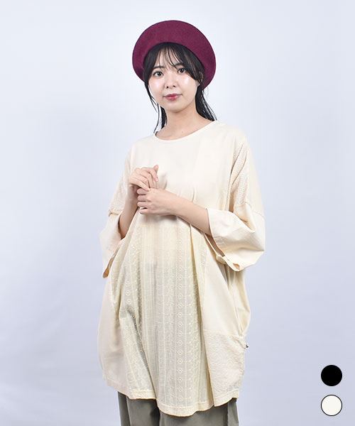 fu-ai 20/-天竺 レース切替 Tシャツ