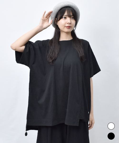 【チュニック】 シャーリングギャザー ドット チュニック